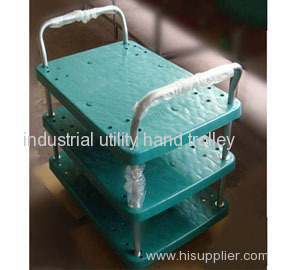 Noiseless plastic hand truck with three layers