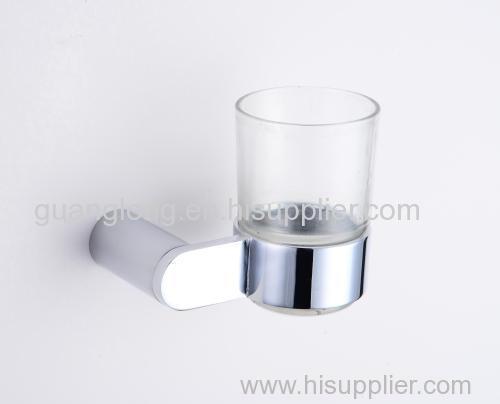 Tumbler holder glass and brass chrome