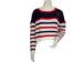 Stripe mesh jumper with star rhinestion decoration ladies pullover sweaters for Lady