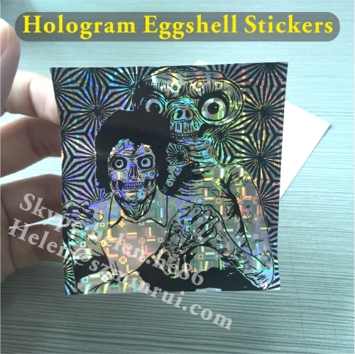 Destructible Vinyl Graffiti Hologram Eggshell Stickers