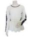 Lace panelled PU neck trim Ladies Pullover Sweaters wear clothes or customized