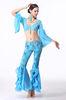 Flared graceful belly dance performance costumes tie dye top and pants