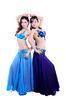 Tie dye shinning beaded professional belly dance costumes with circle buckles design