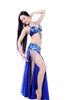 Butterfly design sexy professional belly dance costumes with beaded fringes blue color