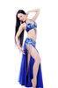 Butterfly design sexy professional belly dance costumes with beaded fringes blue color