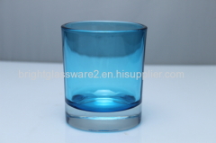Spraying glass candle holder colored glass candle jar