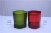 Spraying glass candle holder colored glass candle jar