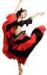 Contrast stripes cottongypsy belly dance skirts classical black and red color combination fabric