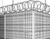 Green Y Type Airport Fence With Top Razor Barbed Wire