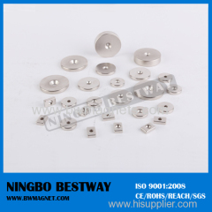 Permanent Ring Magnets Neodymium with countersunk hole