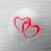 Red Hearts Printed Transparent Clear Round Stickers