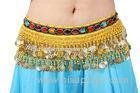 Velvet belly dancing hip scarf with coins , beaded belly dance belt