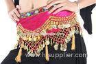 Sexy velvet coin belly dancing hip scarves with tassels for belly dance performance