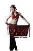 Egyptian tribal velvet belly dance hip scarf with coin , tassels black or coffee color