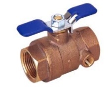 Bronze Ball Valve With Waste Drain-Threaded