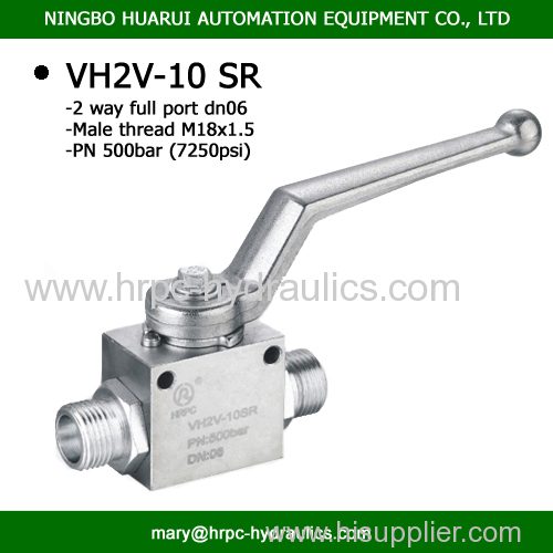 2-way hydraulic ball valve DIN 2353 SR dn06