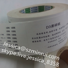 Model D3 Self adhesive Custom Eco-friendly Ultra Destructive Vinyl Label Materials