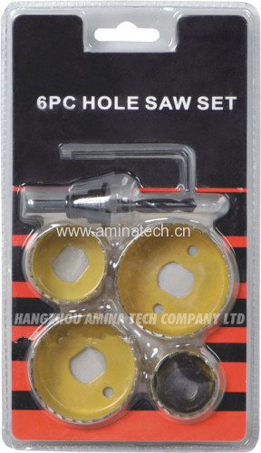 Carbon Hole Saw Set with Mandrel (6-Piece)