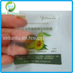 Transparent pvc/pp/bopp sticker for cosmetics custom label sticker