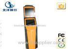 Bank / School Orange Multi Touch Dual Screen Kiosk With Card Reader / Printer / Scanner