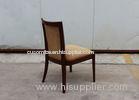 Wood and fabric Restaurant Dining Chairs , upholstered dining room chairs