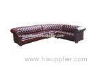 High end furniture Chesterfield Sofa , Luxury leather corner chesterfield sofa