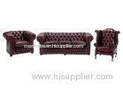 Europe type Leisure Brown Coriaceous upholstered Chesterfield Sofa furniture