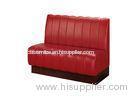 Upholstered Red Genuine Leather RestaurantBoothSeating Furniture