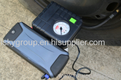 Compact jump starter with tyre inflator