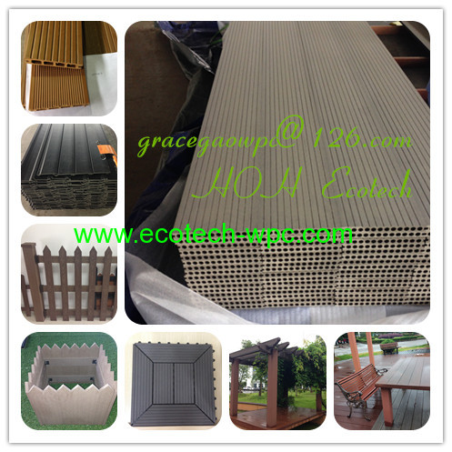 Grooved sandle wood plastic composite decking terrace easy install wpc flooring