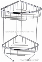 doubel triangular soap basket chrome