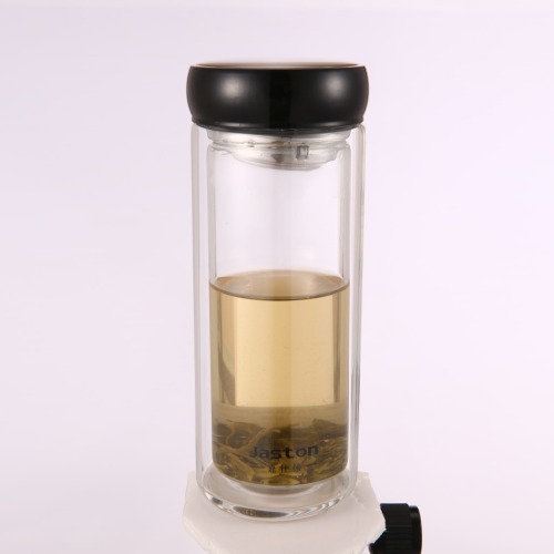 Large capacity leak-proof 500ml double layer glass cup male women's water cup