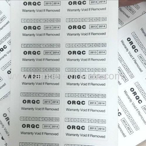 Minrui High Quality White Rectangle Security Seal Sticker for Safety Tamper Evident
