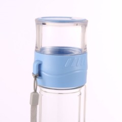 Double layer hand hold Vacuum glass cup with printde logo