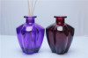 Fancy empty reed aroma diffuser perfume glass bottle with lid