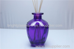 Fancy empty reed aroma diffuser perfume glass bottle with lid