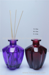 Fancy empty reed aroma diffuser perfume glass bottle with lid