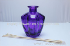 Fancy empty reed aroma diffuser perfume glass bottle with lid