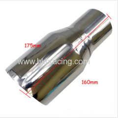 Silver Dual Exhaust Pipe Tip Straight Cut Stainless Steel 2.5