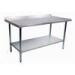 Silver White Industrial Stainless Steel Work Table With Backsplash Durable