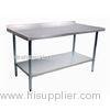 Silver White Industrial Stainless Steel Work Table With Backsplash Durable