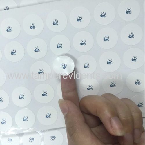 Permanent Adhesive Dia15mm Custom Destructible Labels from Minrui Tamper Evident Sticker Broken Warranty Vo