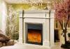 Decorative White Freestanding Modern Electrc Fireplace support Oak / Poly Resin Material