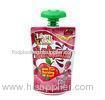 Laminated 250ml Top Liquid Spout Bags , Standing Trawberry Juice Pouch