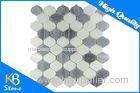 Kitchen Flooring Waterjet Marble Tile Peach Pattern Polished Mosaic Tiles Indoor / Outdoor