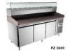 S / S Shelf Pizza Prep Counter R134a PZ3600TN/380 , 3 Door Pizza Prep Table