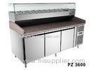 S / S Shelf Pizza Prep Counter R134a PZ3600TN/380 , 3 Door Pizza Prep Table