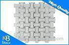 Carrara White Italian Basketweave Marble Mosaic Tile Polished with Herrinbone Shape