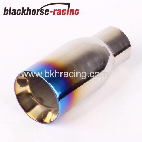 Blue Burnt Exhaust Duo Layer Pipe Tip Polished Stainless Steel 2.5