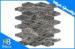 Hexagon Dark Emperador Marble Mosaic Tiles Meshed on 12" x 12" 10mm Thickness